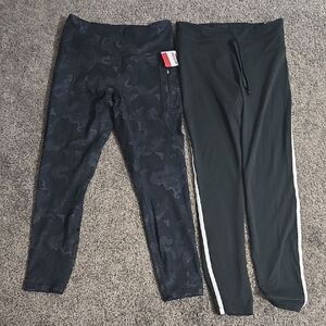 Black and Gray Leggings with Luxe Finish